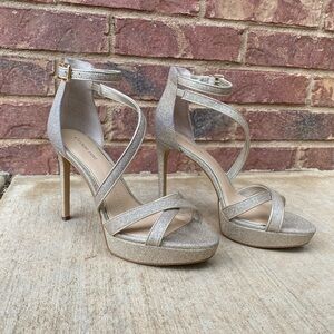 Elegant Gold Strappy Heels